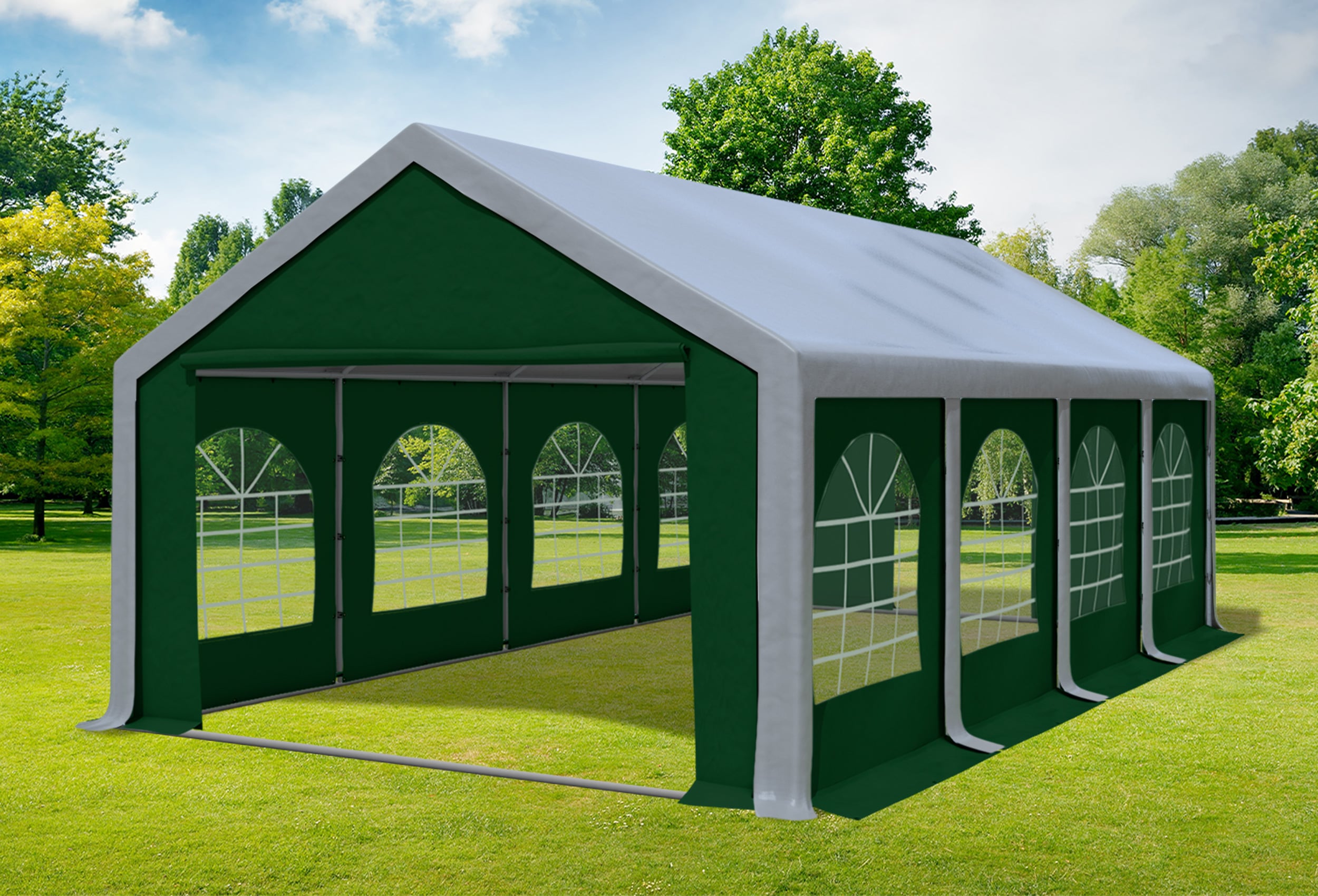 4x8 m Party tent / Marquee, PVC Grey Green