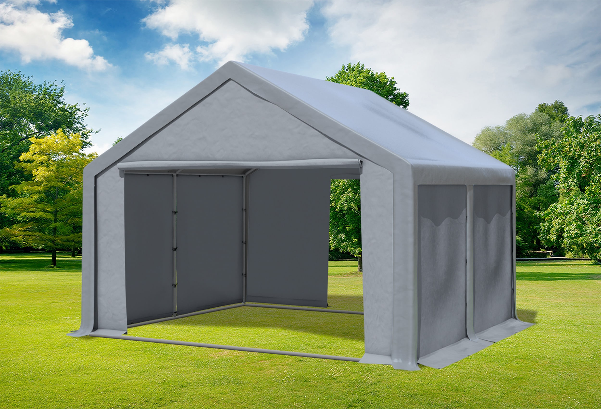 4x4 m Party tent / Marquee, PVC Grey