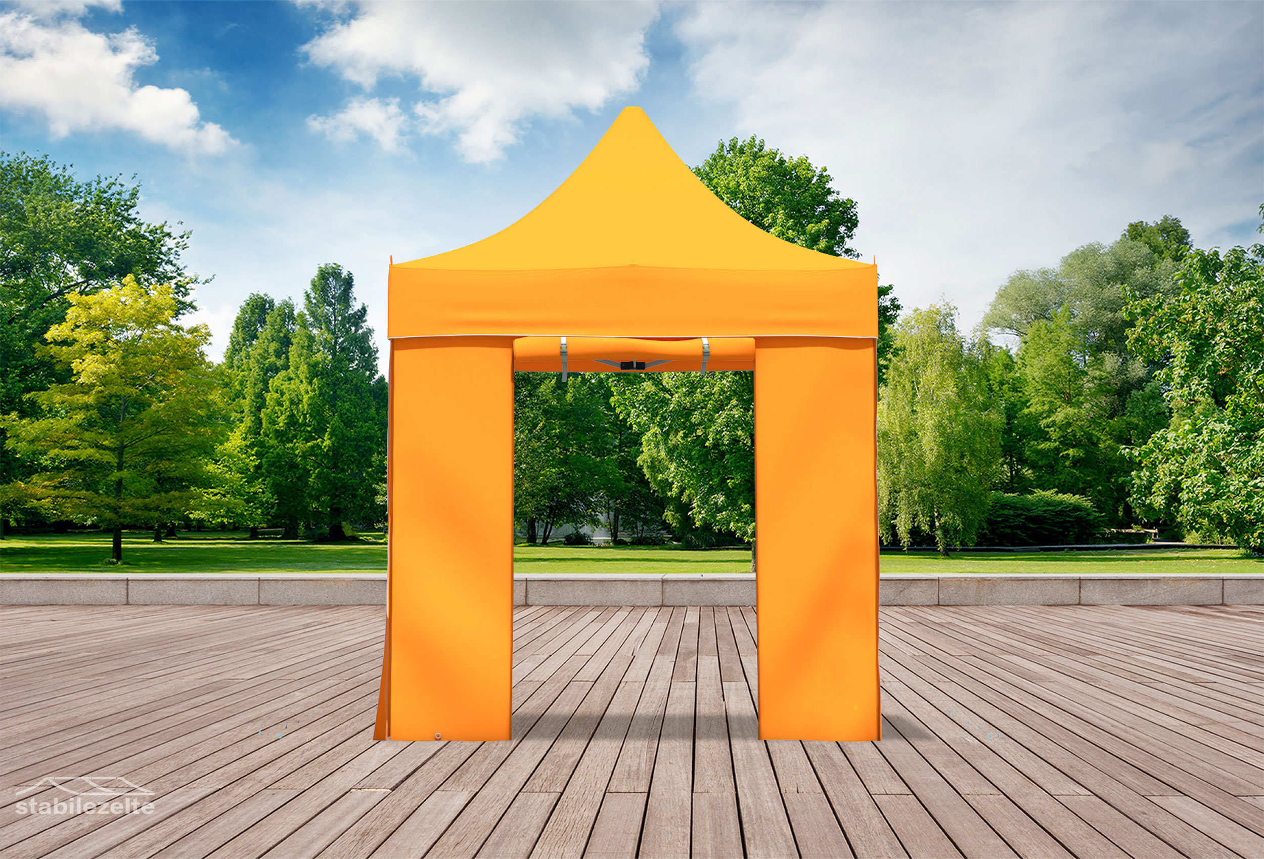 Folding tent side section with DOOR 2 metres ORANGE