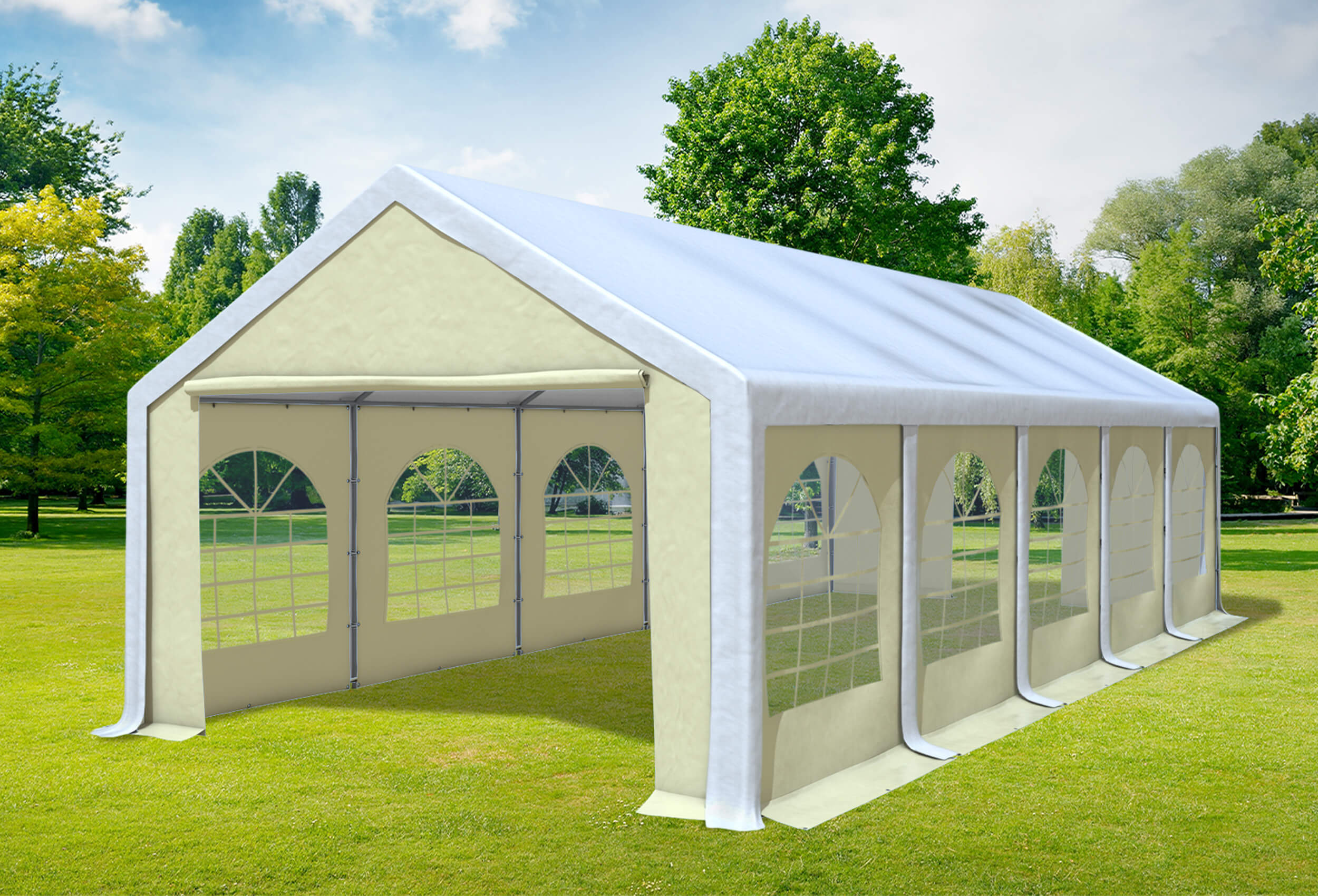 4x10 m Party tent / Marquee, PVC White Beige