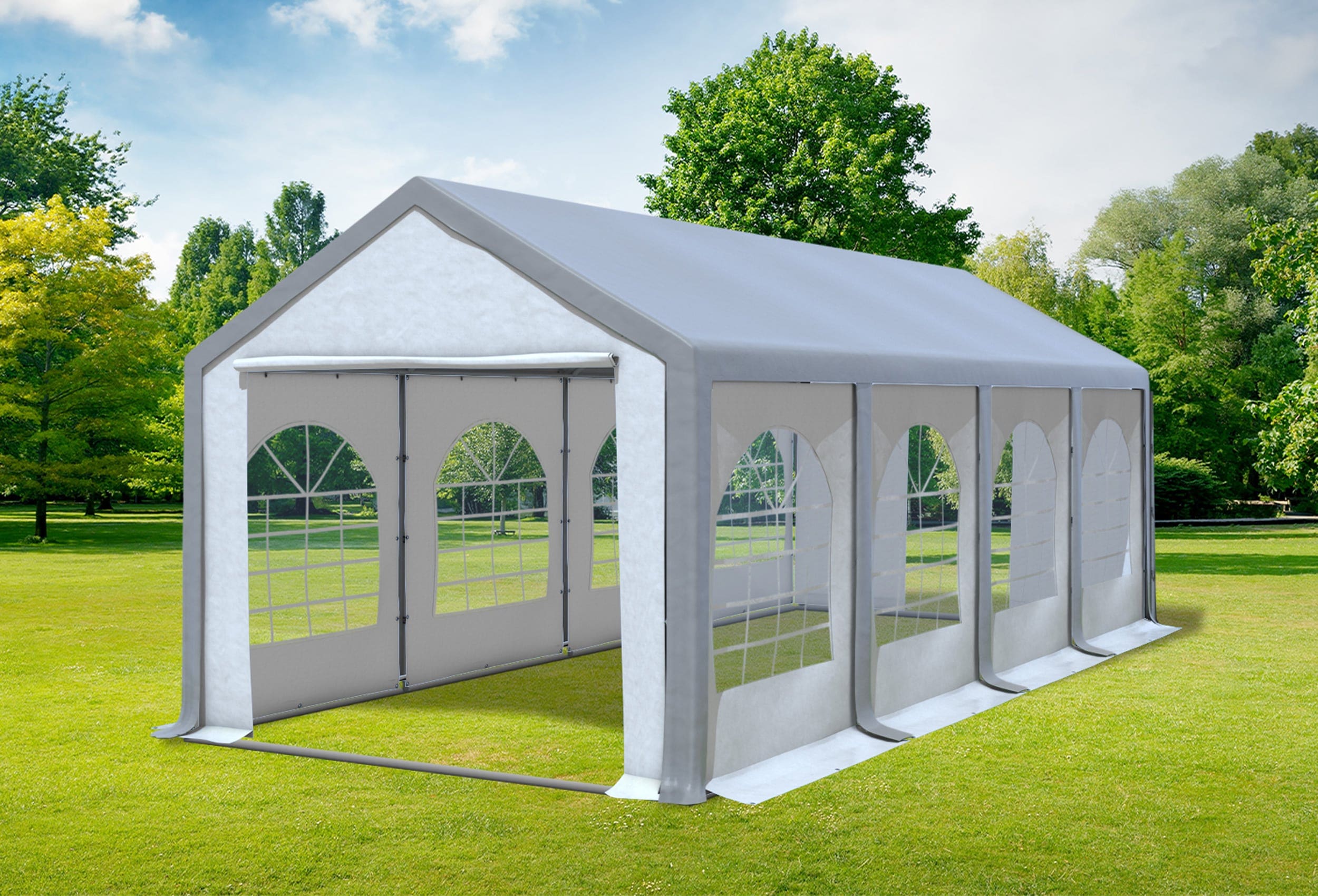 3x8 m Party tent / Marquee, PVC Grey White