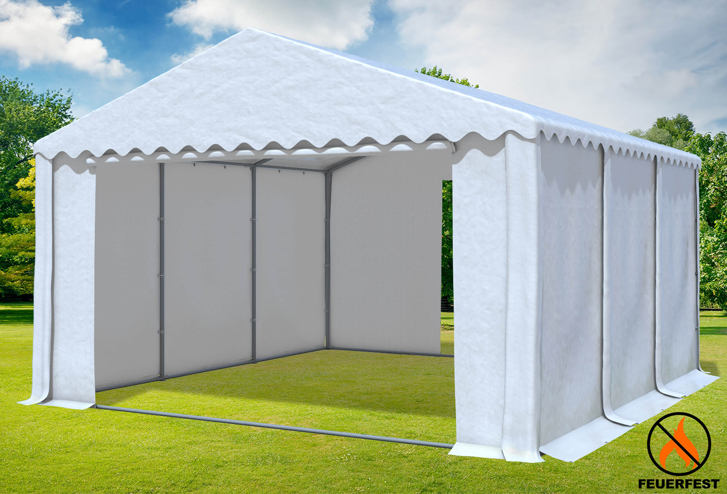 5x6 m Party tent / Marquee, 2.60 m side height PVC fireproof White