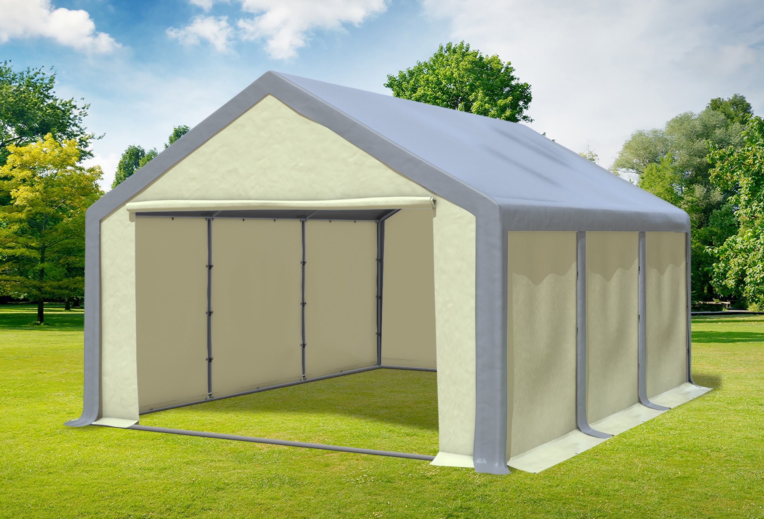 4x6 m Party tent / Marquee, PVC Grey Beige