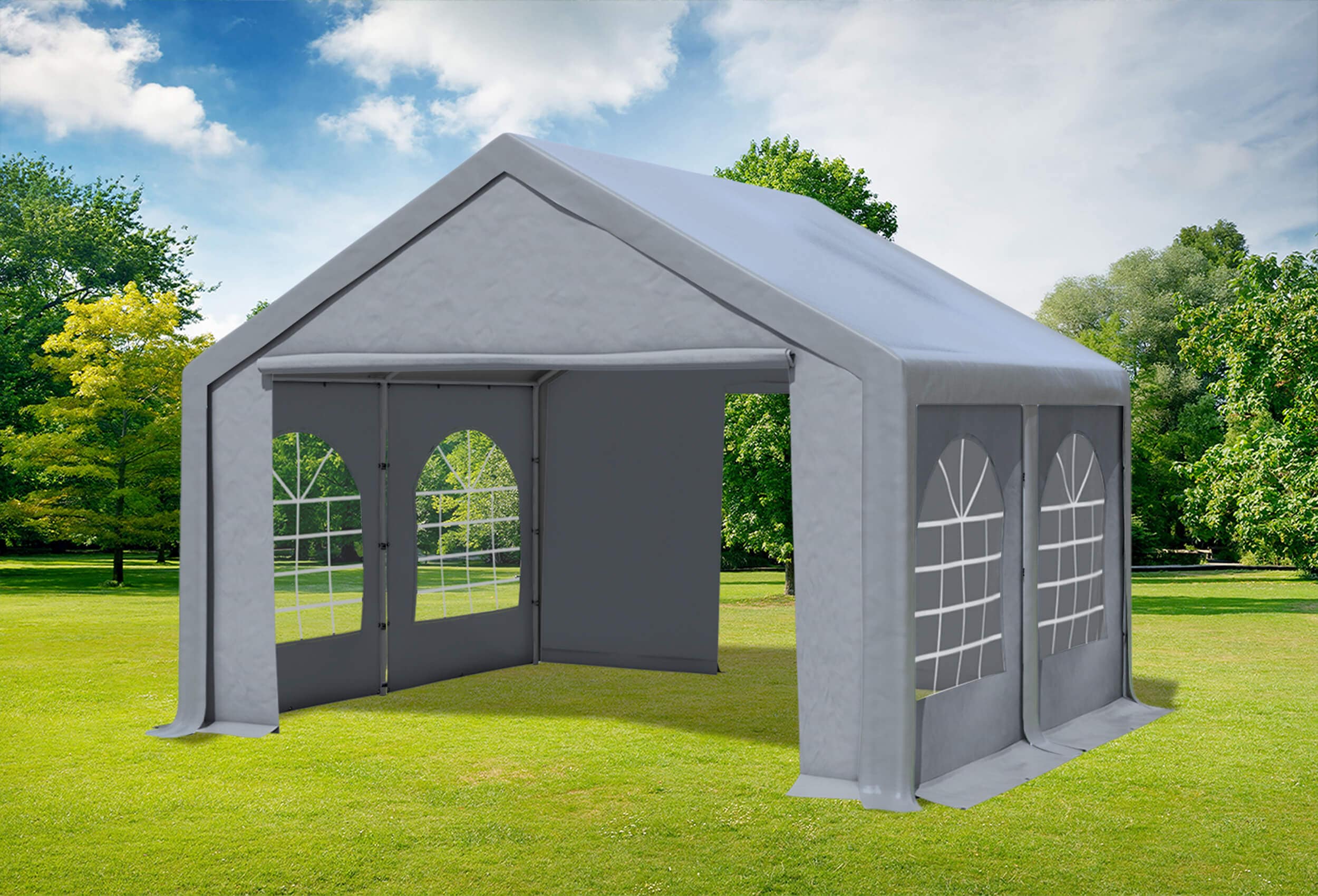 4x4 m Party tent / Marquee, PVC Grey