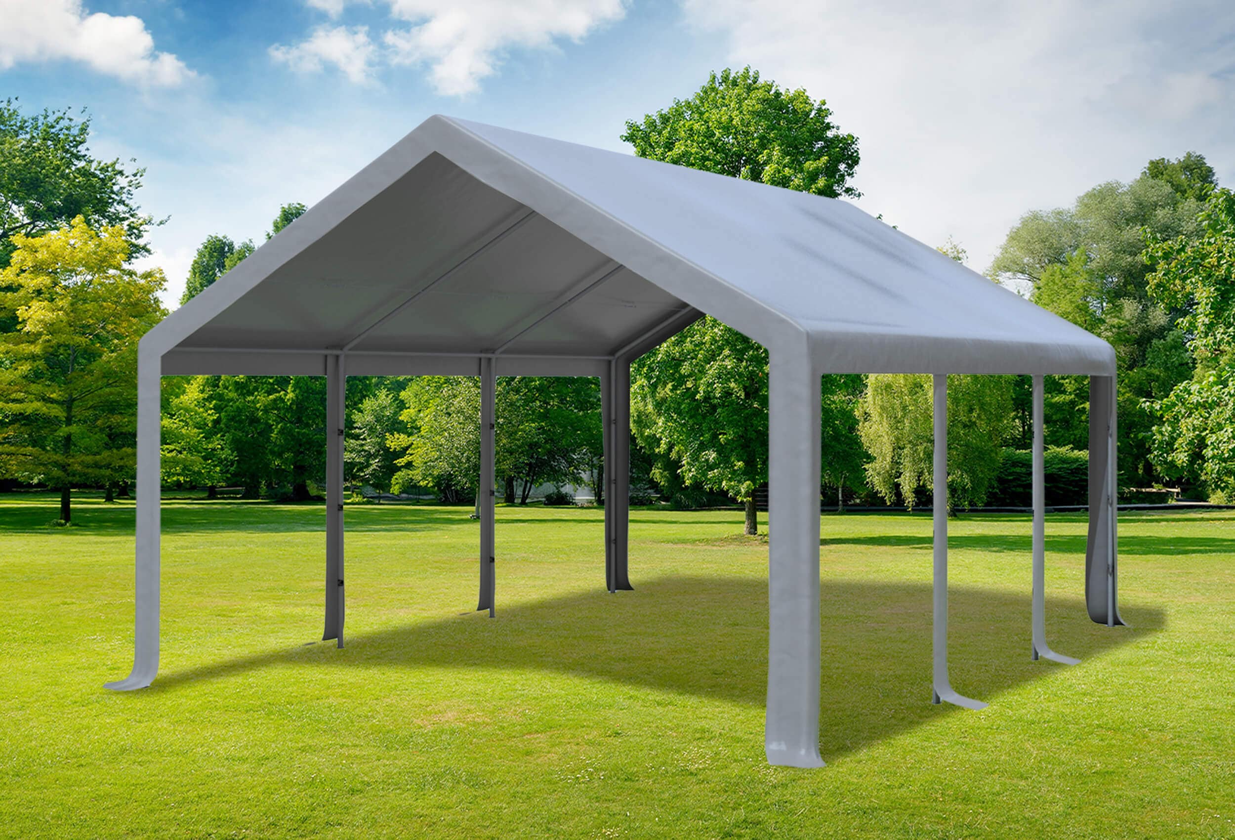 4x6 m PVC Roof Tarpaulin incl. Accessories Grey