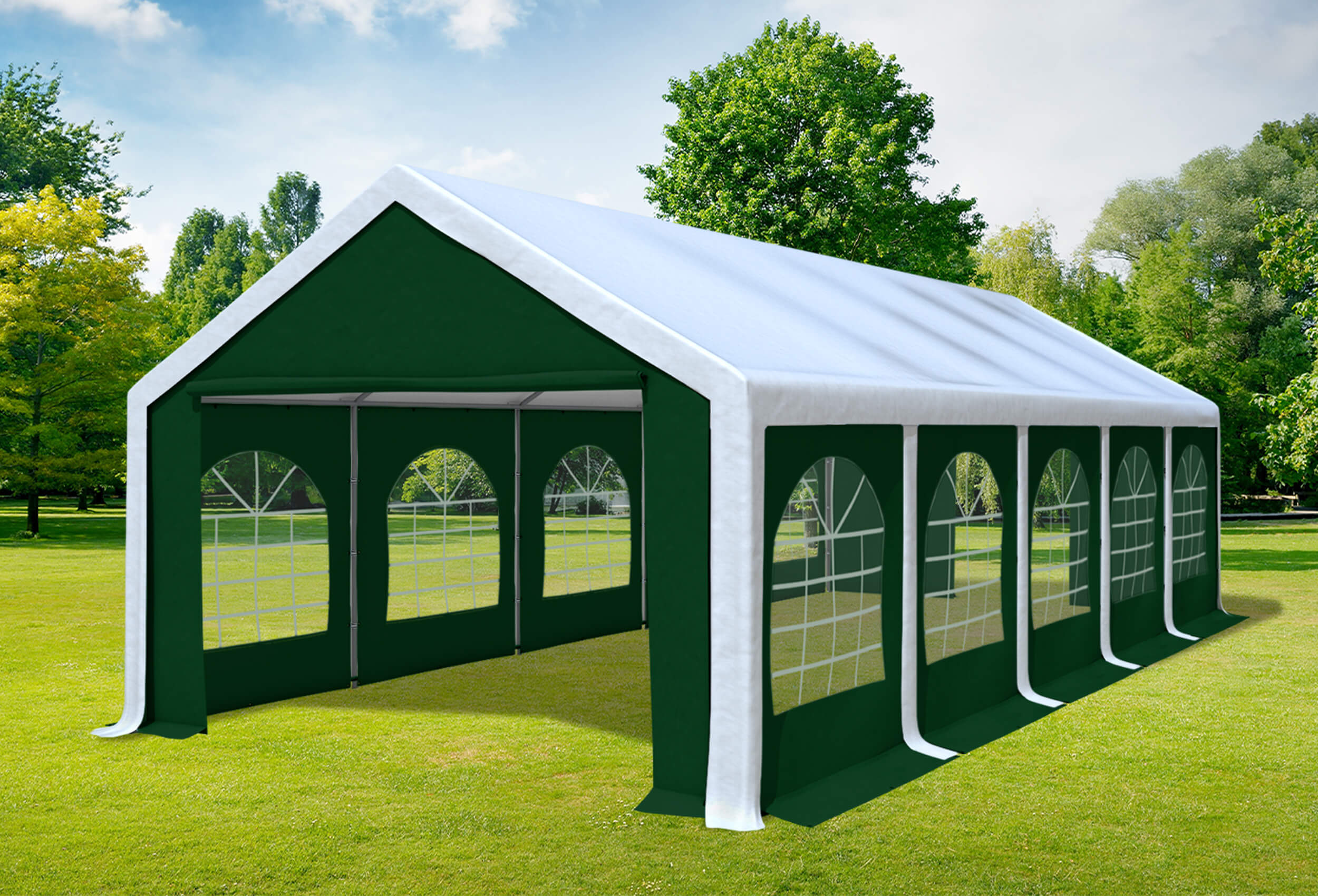 4x10 m Party tent / Marquee, PVC White Green
