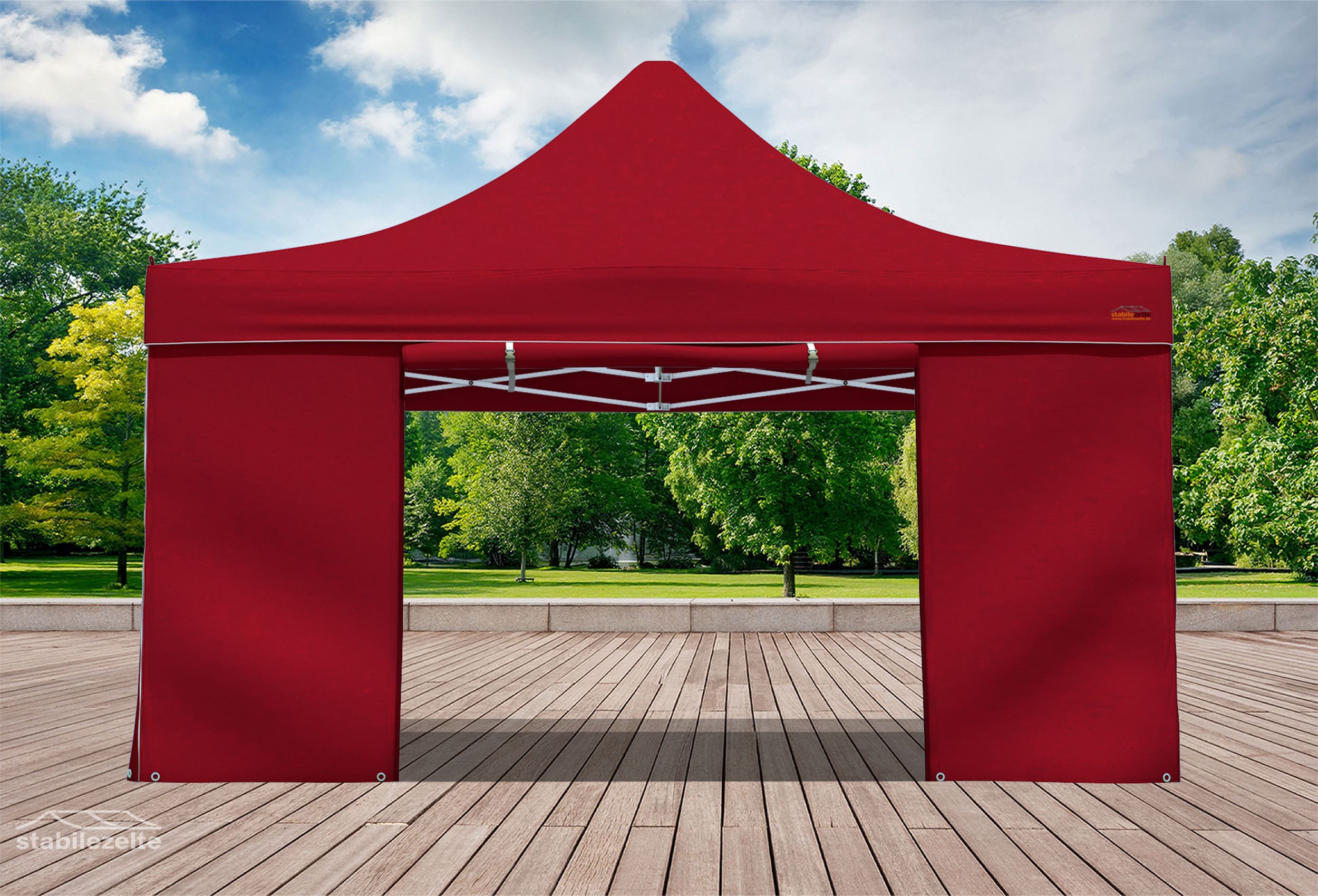 Folding tent side section with DOOR 4 metres BORDEAUX