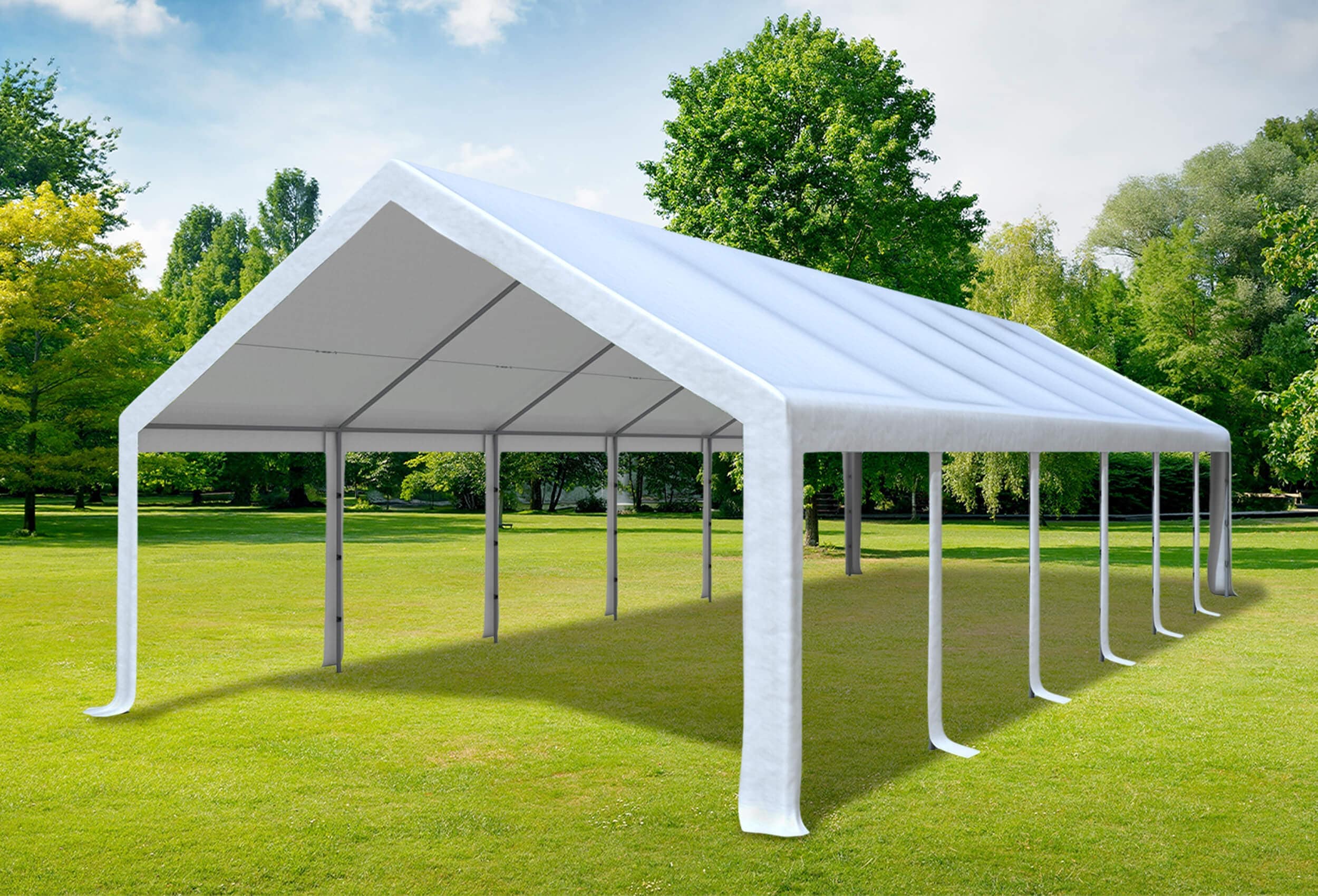 5x12 m Roof Tarpaulin PVC White incl. Accessories