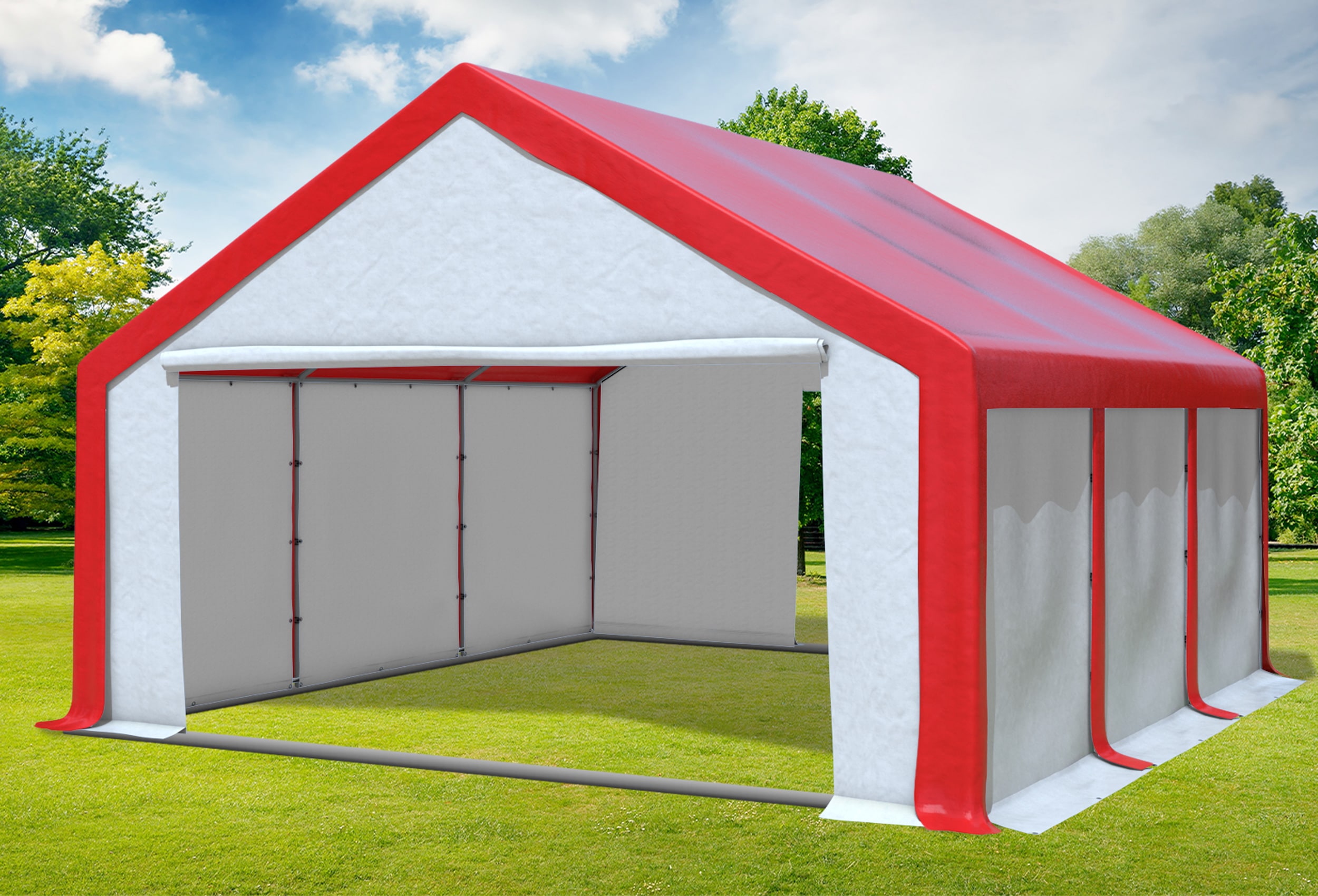5x6 m Party tent / Marquee, PVC Red White