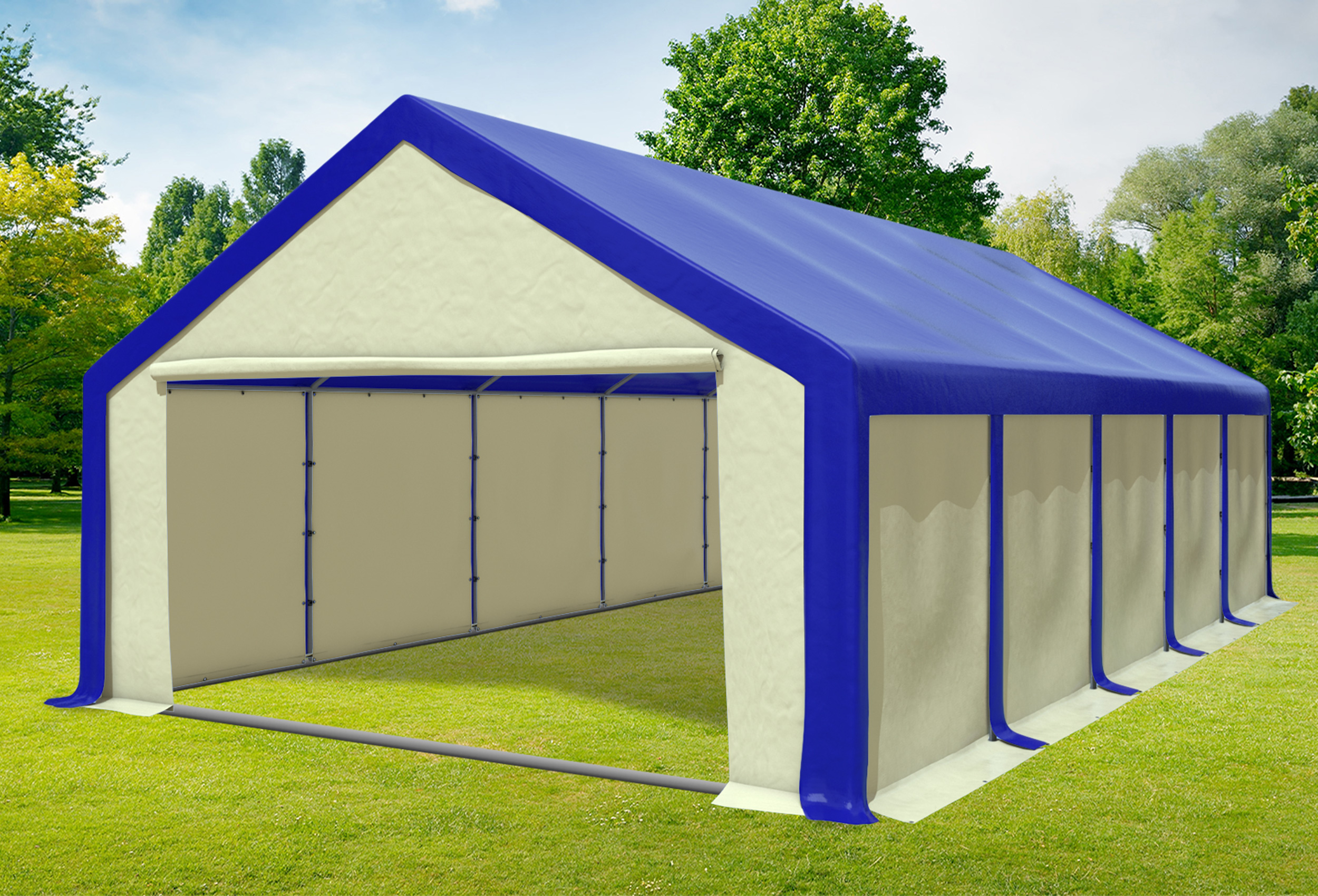 5x10 m Party tent / Marquee, PVC Blue Beige