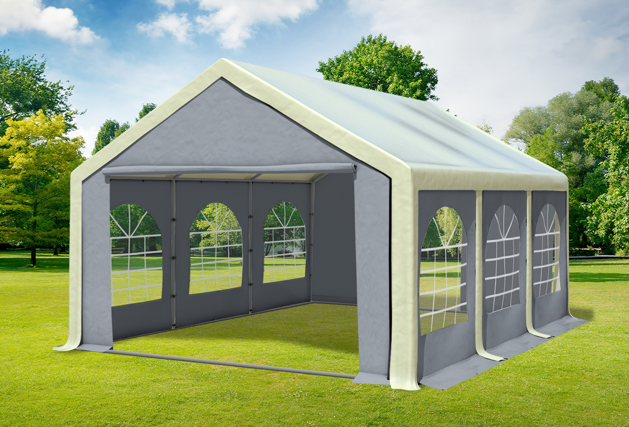 4x6 m Party tent / Marquee, PVC Beige Grey