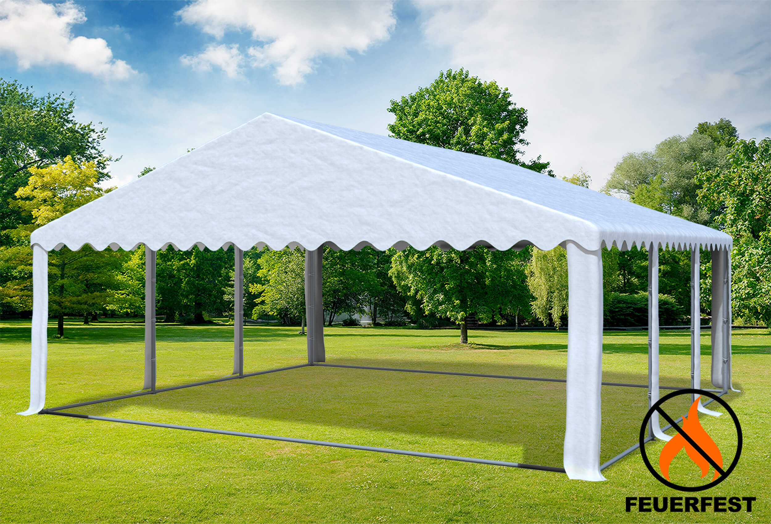 6x6 m Party tent / Marquee, PVC fireproof White