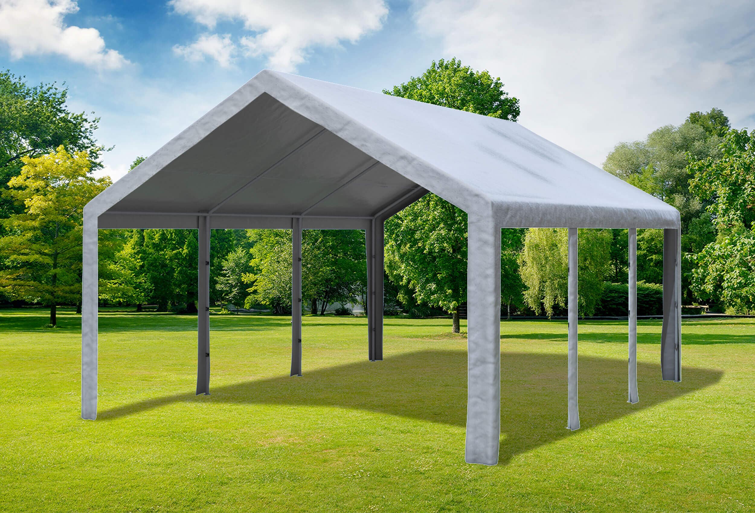 4x6 m Roof Tarpaulin PE incl. Accessories Grey