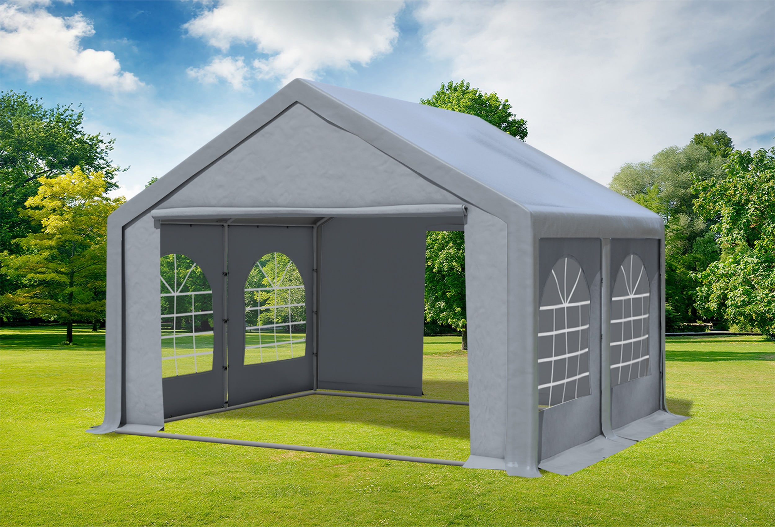4x4 m Party tent / Marquee, PVC Grey