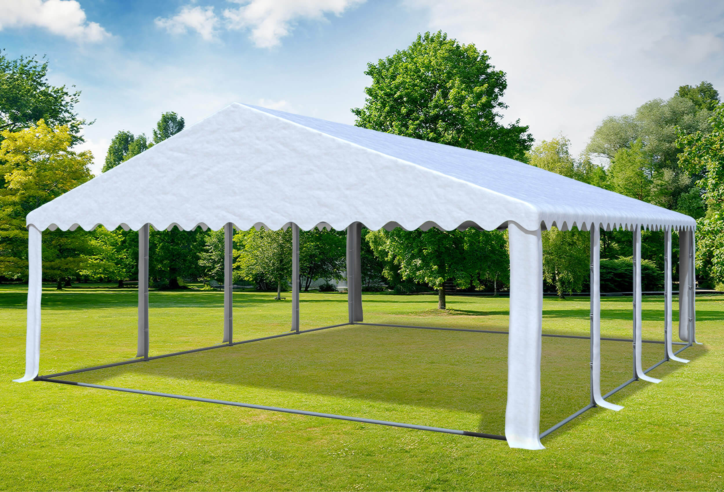 6x8 m Party tent / Marquee, PVC White
