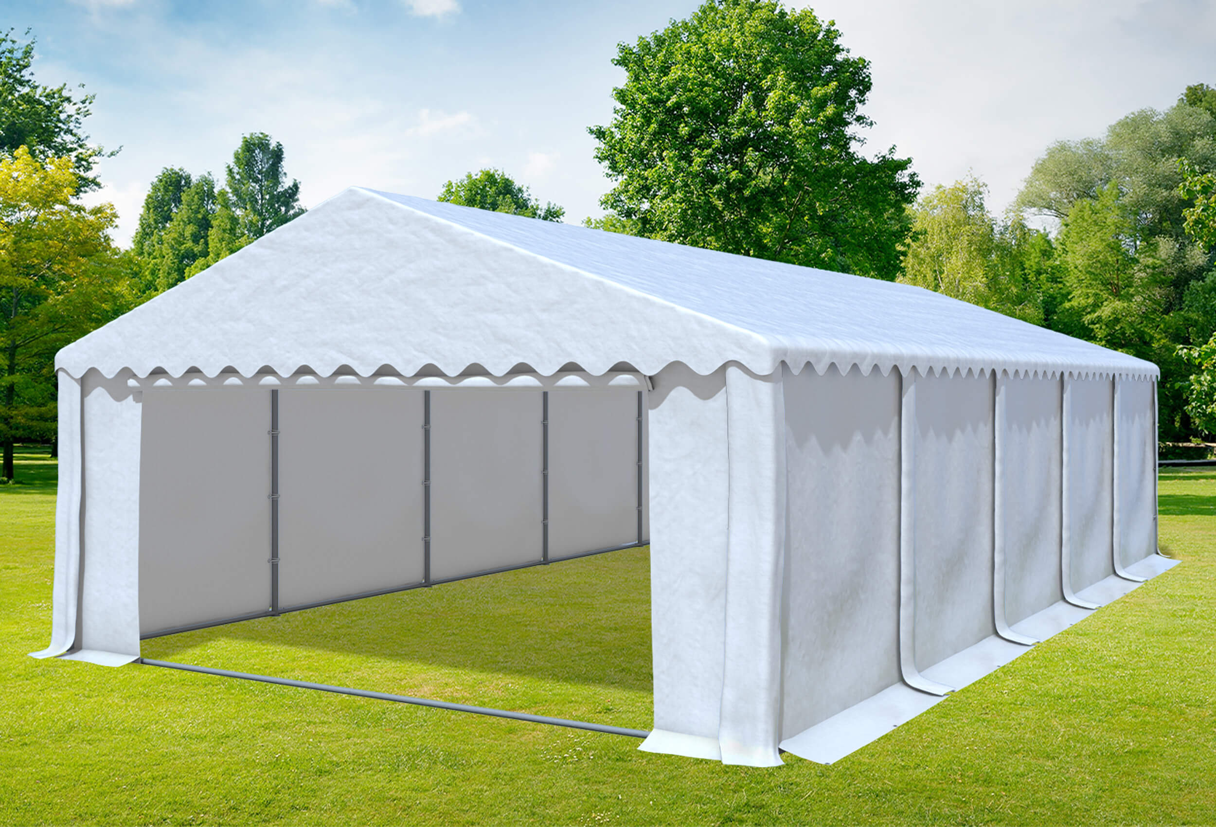 5x10 m Party tent / Marquee, PVC White