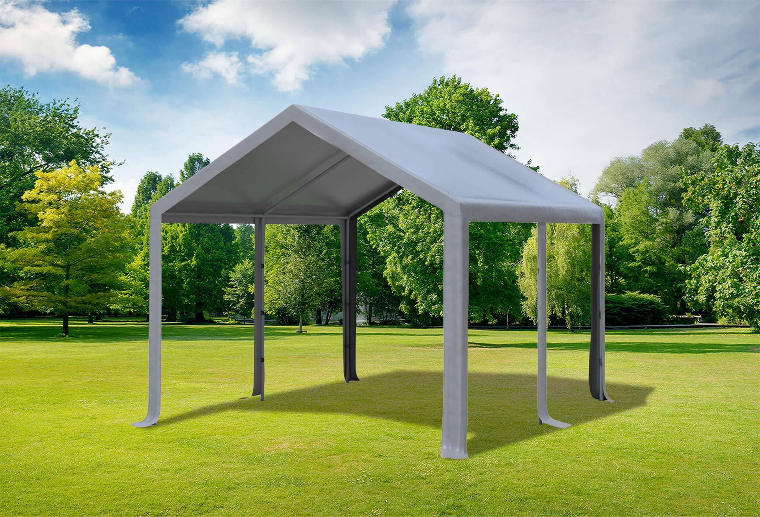 3x4 m PVC Roof Tarpaulin incl. Accessories Grey