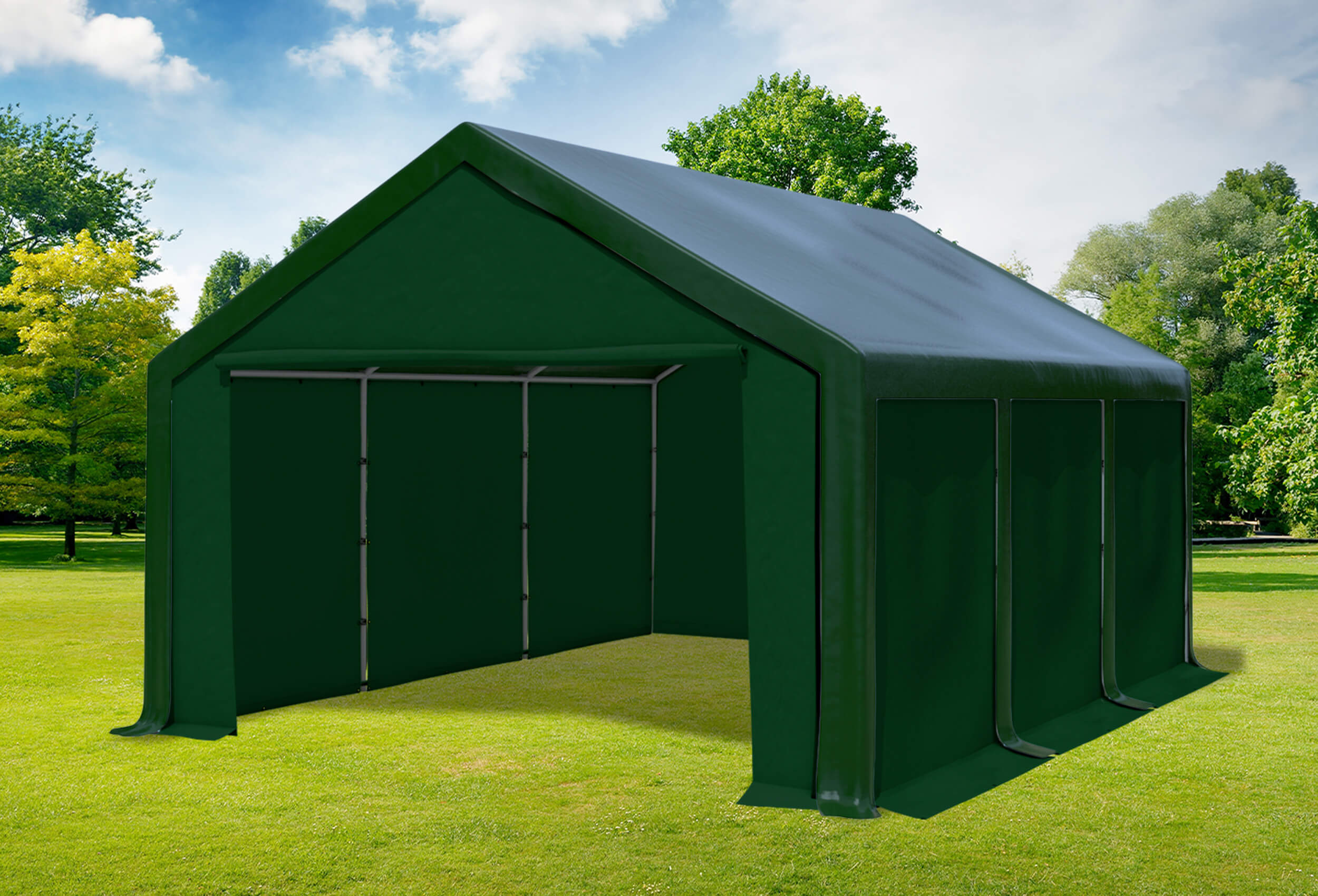 4x6 m Party tent / Marquee, PVC Green
