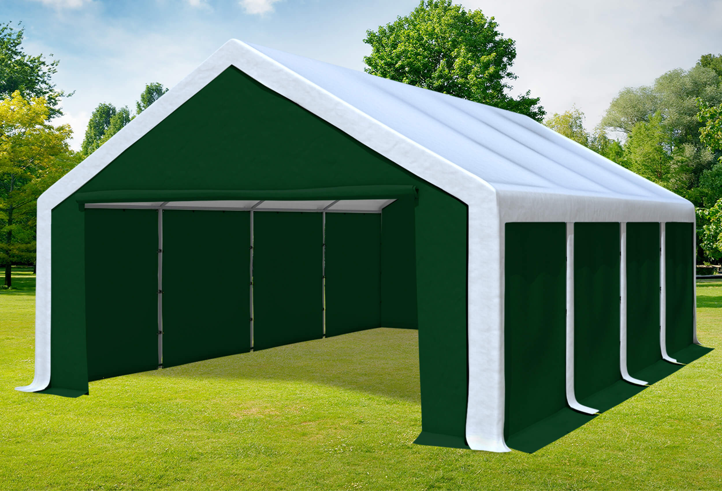 5x8 m Party tent / Marquee, PVC White Green