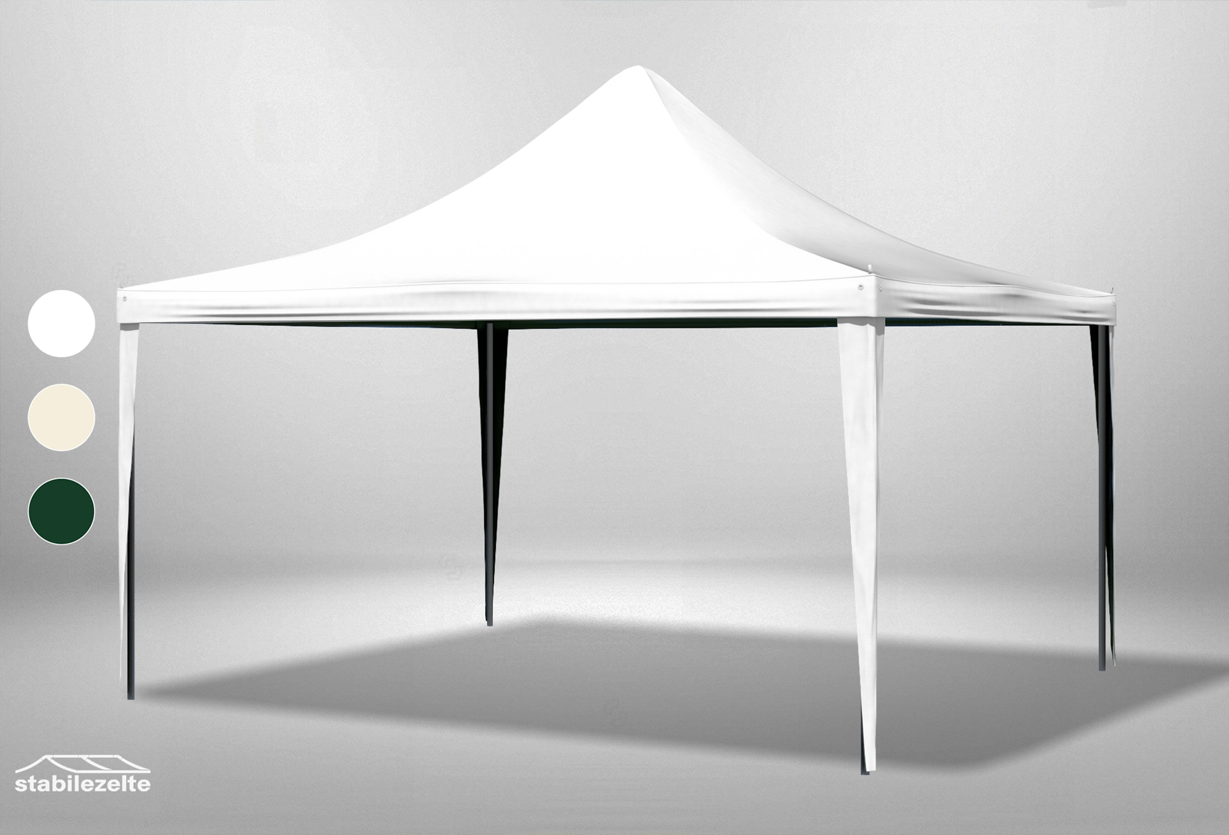 4x4 m Roof Tarpaulin Arabica PVC incl. Accessories White