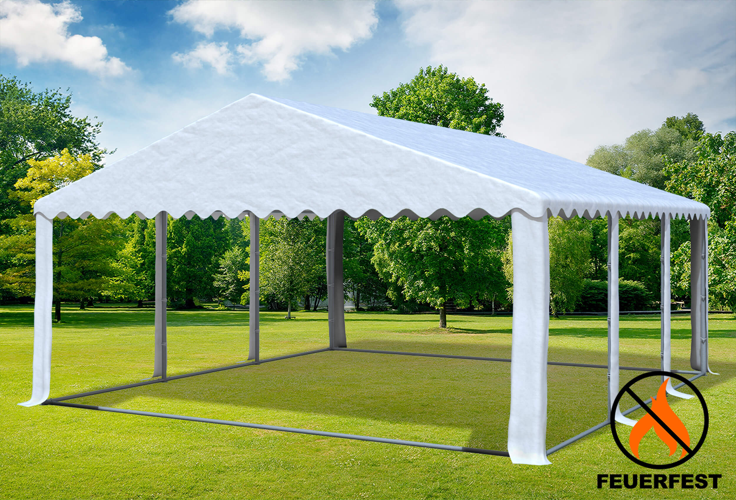 5x6 m Party tent / Marquee, PVC fireproof White