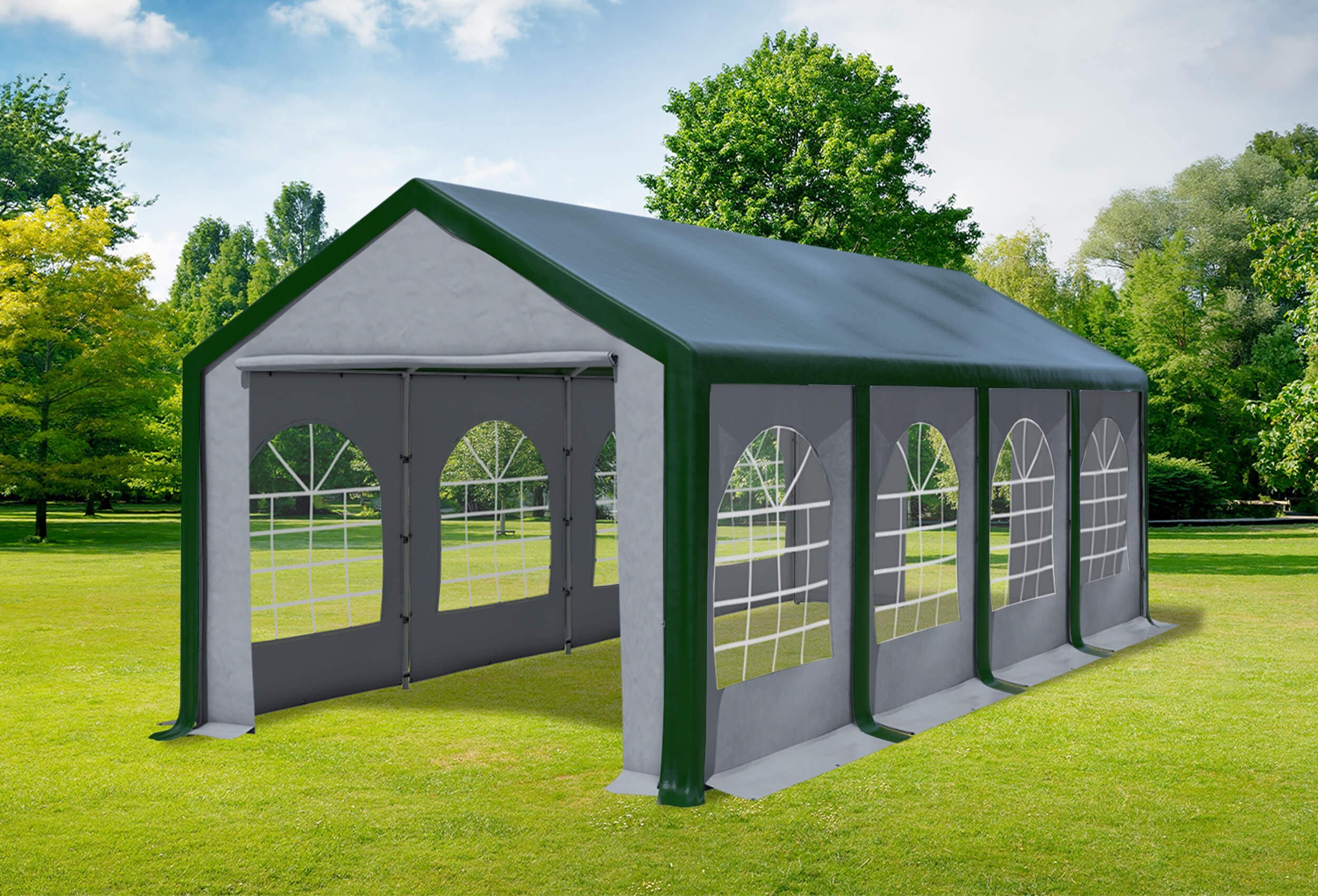 3x8 m Party tent / Marquee, PVC Green Grey