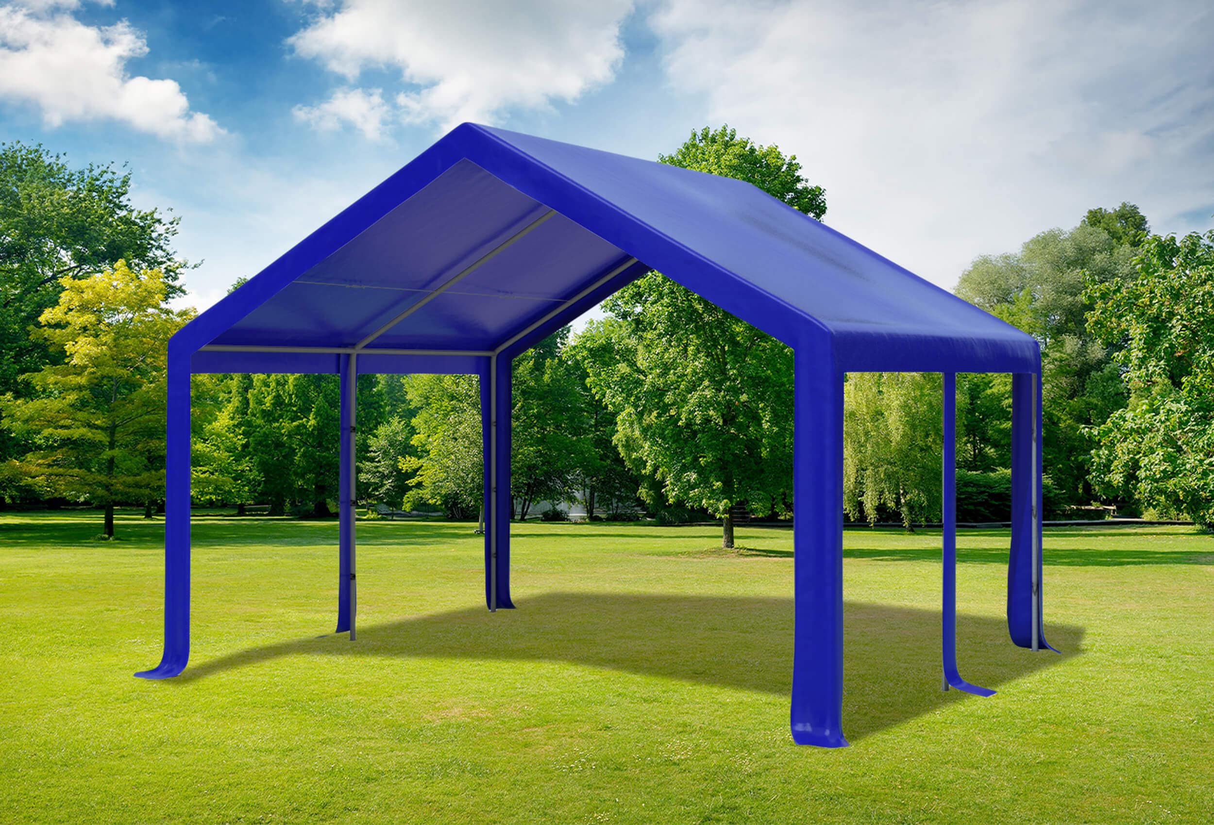 4x4 m PVC Roof Tarpaulin incl. Accessories Blue