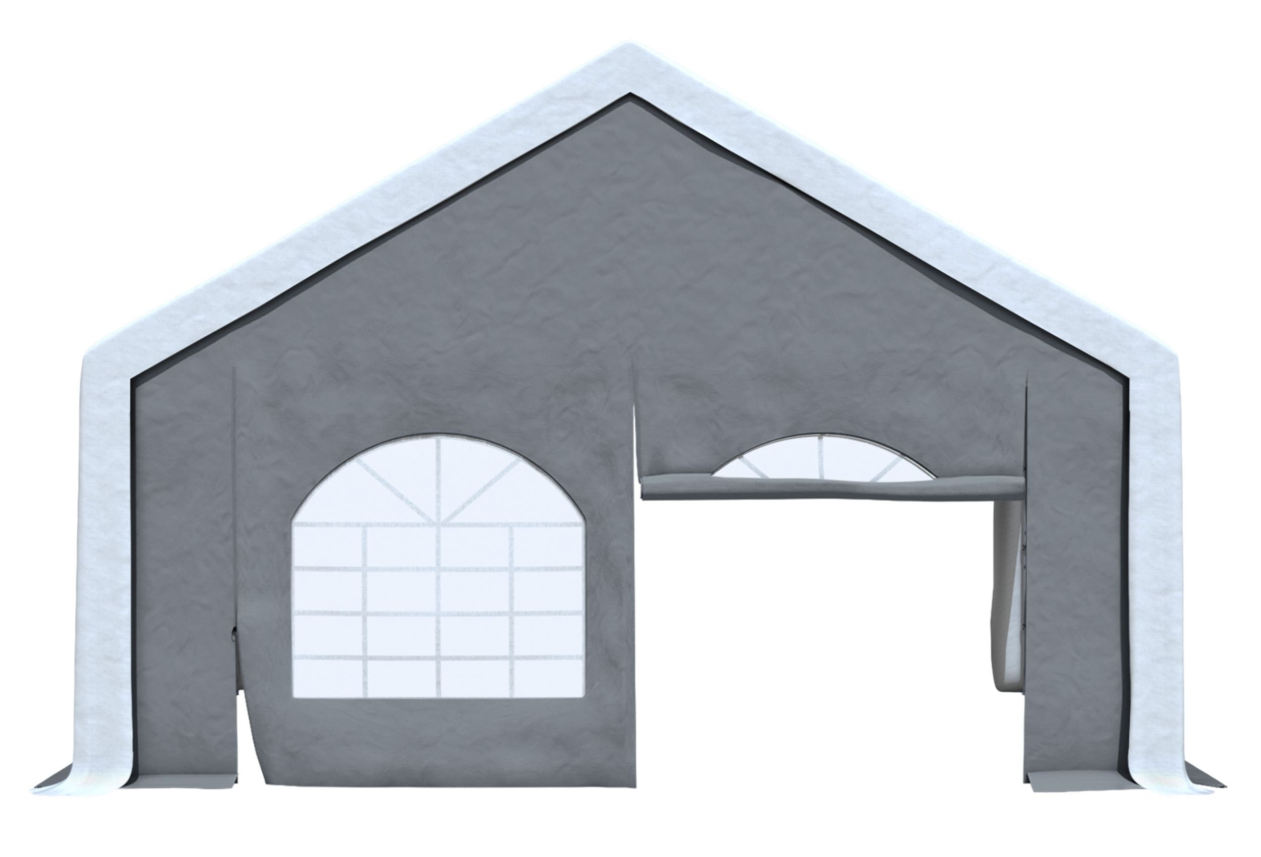 Modular Pro 5m PVC gable section with WINDOW & DOOR (single) GREY