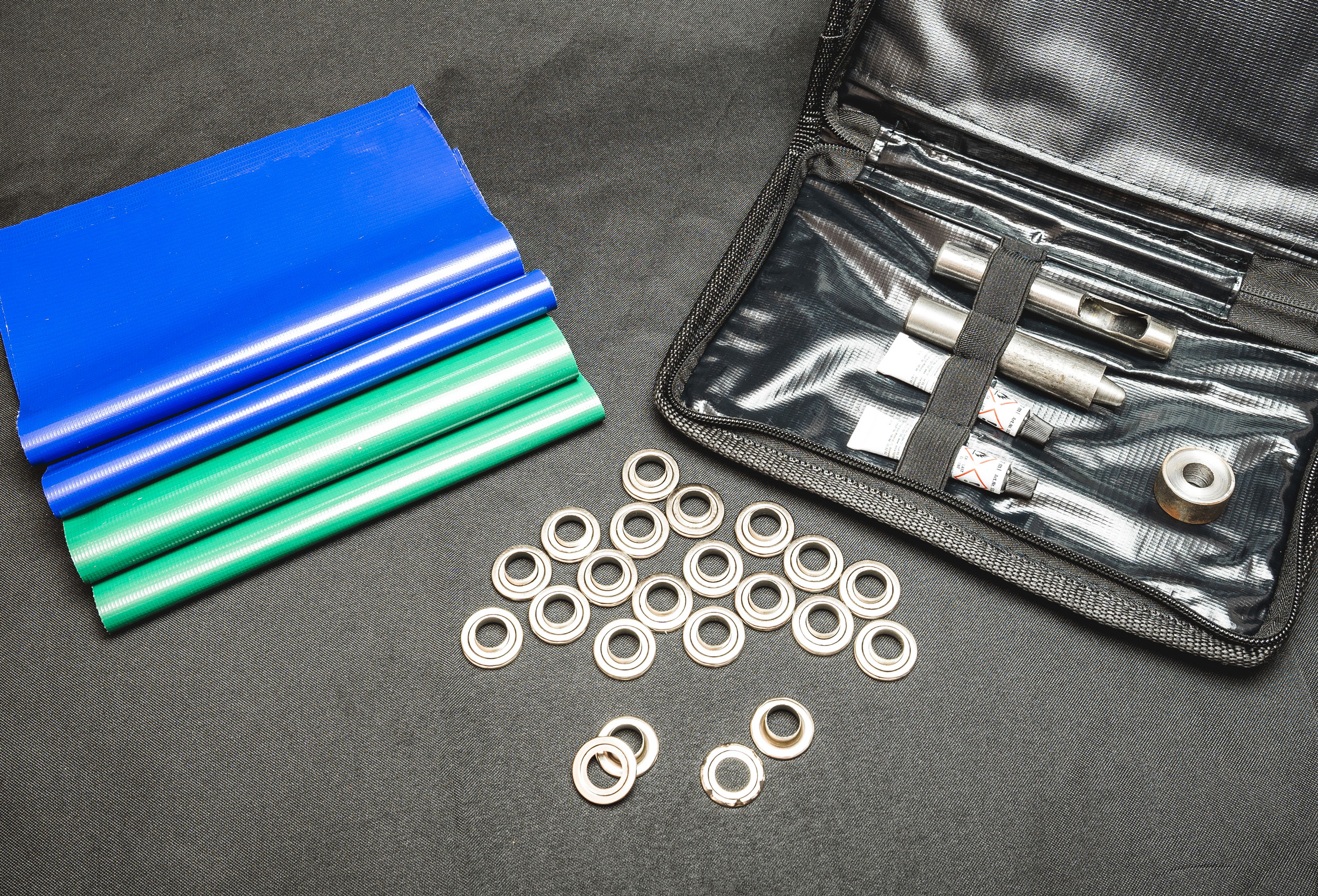 Repair Kit for PVC Tents, Green Blue